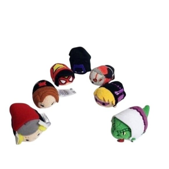 Marvel Tsum Tsum Avengers 6 Mini Plush Set Superhero Iconic Character Collection - Picture 4 of 4